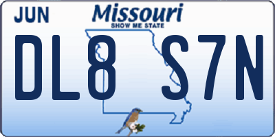 MO license plate DL8S7N