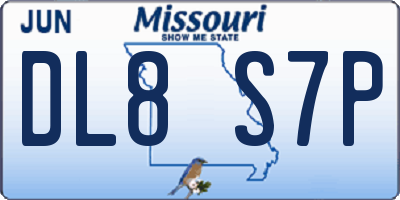 MO license plate DL8S7P