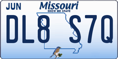 MO license plate DL8S7Q