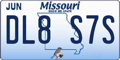 MO license plate DL8S7S