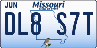 MO license plate DL8S7T