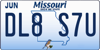MO license plate DL8S7U