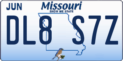 MO license plate DL8S7Z