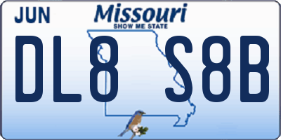MO license plate DL8S8B