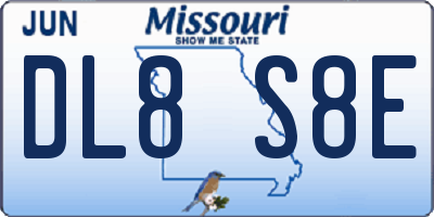 MO license plate DL8S8E