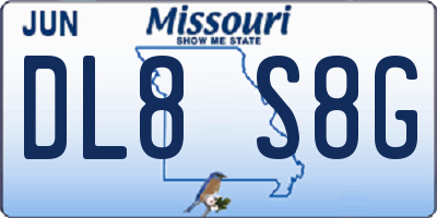 MO license plate DL8S8G