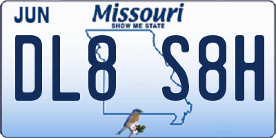 MO license plate DL8S8H
