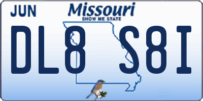 MO license plate DL8S8I