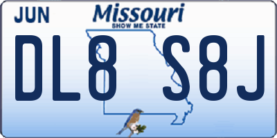 MO license plate DL8S8J