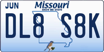 MO license plate DL8S8K