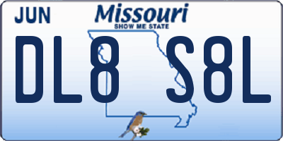 MO license plate DL8S8L