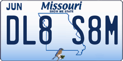 MO license plate DL8S8M