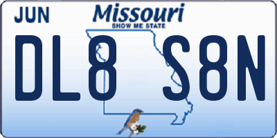 MO license plate DL8S8N