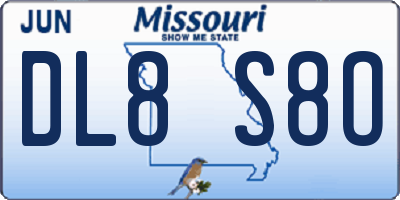 MO license plate DL8S8O