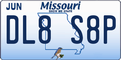 MO license plate DL8S8P