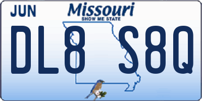 MO license plate DL8S8Q