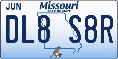 MO license plate DL8S8R