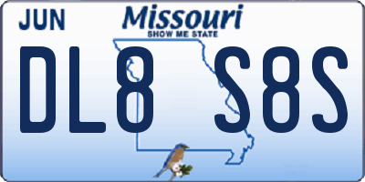 MO license plate DL8S8S