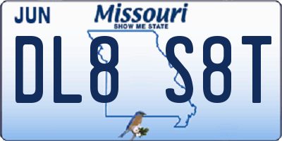 MO license plate DL8S8T