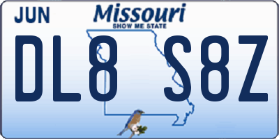 MO license plate DL8S8Z
