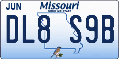 MO license plate DL8S9B
