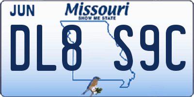 MO license plate DL8S9C