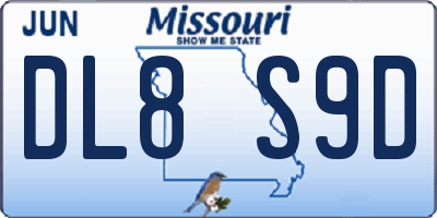 MO license plate DL8S9D