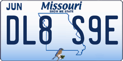 MO license plate DL8S9E