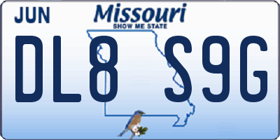 MO license plate DL8S9G