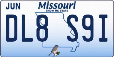 MO license plate DL8S9I