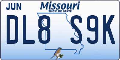 MO license plate DL8S9K