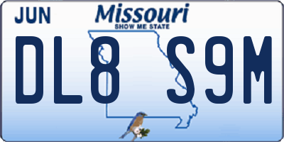 MO license plate DL8S9M