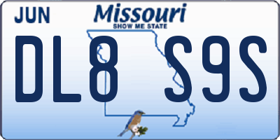MO license plate DL8S9S