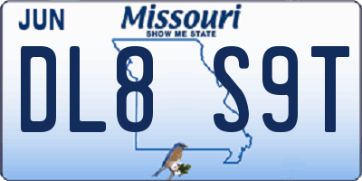 MO license plate DL8S9T