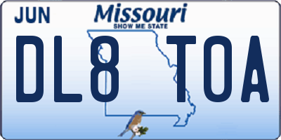 MO license plate DL8T0A