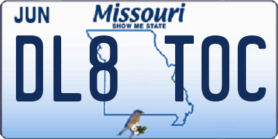MO license plate DL8T0C