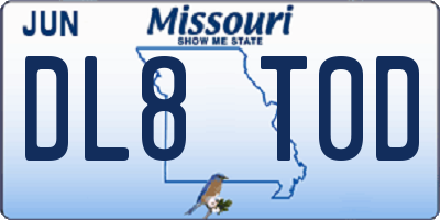 MO license plate DL8T0D