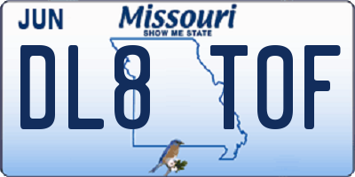 MO license plate DL8T0F