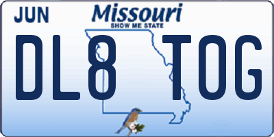 MO license plate DL8T0G