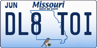 MO license plate DL8T0I