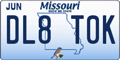 MO license plate DL8T0K
