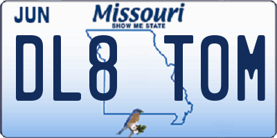 MO license plate DL8T0M