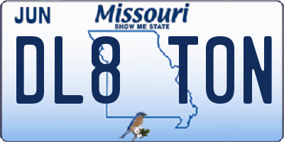 MO license plate DL8T0N