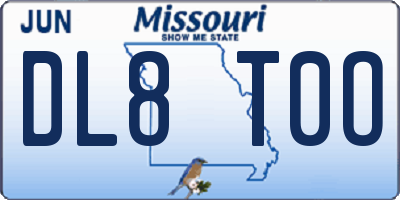 MO license plate DL8T0O