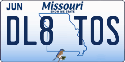 MO license plate DL8T0S