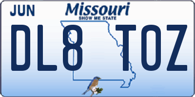 MO license plate DL8T0Z