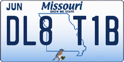 MO license plate DL8T1B