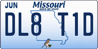 MO license plate DL8T1D