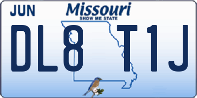 MO license plate DL8T1J