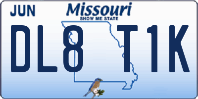 MO license plate DL8T1K